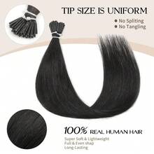 تمديدات شعر طبيعي بشري لون أسود 50 خصلة، تمديدات شعر بشري مريحة للارتداء، تمديدات شعر بشري طويلة مستقيمة، شعر ناعم مستقيم غير مرئي - متعدد الألوان - مشاهدة 3