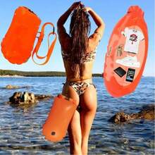 Floating Ball For Swimming & Water Sports | Waterproof Storage Pouch With Buoyancy | High Visibility Dual Air Chambers & Bright Indicator Design | Multifunctional Floating Gear For Open Water Swimming, Outdoor Water Activities & Personal Item Protection, Made Of Durable PVC With Quick Inflation Valve, Dry Compartment For Storing Phone, Keys Etc., Leak-Proof & Adjustable Strap System For Rivers, Lakes, Seas & More - Visible Flotation, Portable Storage, Fast Inflation - Multicolor - View 3