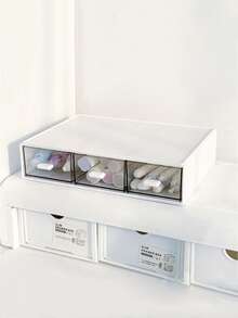 1/3 hộp đựng đồ dùng văn phòng bằng nhựa, hộp đựng mỹ phẩm dạng ngăn kéo, hộp đựng trang sức nhiều tầng có thể xếp chồng lên nhau, hộp đựng bút đa năng, ngăn kéo đựng đồ dùng văn phòng để bàn, khay đựng trong suốt, hộp bút chì, túi đựng đồ. - trắng - Xem 6