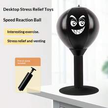 1pc Black New Bestselling Portable Boxing Reflex Ball Trainer - A Compact Punching Ball Suitable For Advanced Boxers And Aspiring Boxers, For Relaxation And Skill Improvement. Made Of Durable PVC Material, Compact Design, Very Suitable For Home Or Gym Use. - Black - View 8