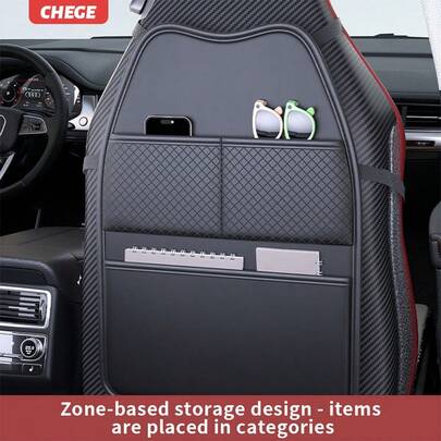 2pcs Car Seat Back Kick Protector Pad With Storage Pocket, Anti-Dirt Rear Seat Cover, Universal Car Interior Organizer And Guard