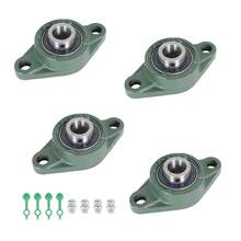 4Pcs UCFL204-12 Pillow Block Bearing 3/4 Inch Bore Pillow Block Bearings Bearing Steel 2 Bolt Self Alignment - Green - View 3
