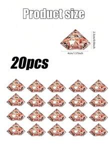 5/10/20个装钻石形亚克力桌号牌架，水晶钻石派对装饰，婚礼家居餐桌摆件（玫瑰金） - 玫瑰金 - 查看 12