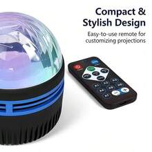 1 pieza Proyector de Luz Aurora, Lámpara de Escritorio, Proyector de Luces del Norte con Control Remoto, Proyector de Luz Nocturna para Adultos, Adecuado para Oficina, Sala de Juegos/Dormitorio/Techo/Fiesta - luz policromática - Ver 12