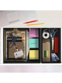 12件套可折叠抽屉收纳盒，米色布艺整理箱，适用于衣物、内衣、胸罩、袜子等，是衣柜和梳妆台抽屉的理想之选。 - 黑色 - 查看 7