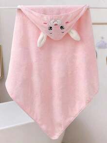 1pc Cute Cartoon Animal Hooded Bath Towel, Coral Fleece Soft & Skin-Friendly, Absorbent & Quick Dry Bathrobe Cloak Wrap Towel, Suitable For Swimming & Bathing - Various - View 8