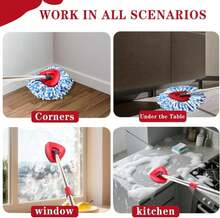 4 Pack Spin Mop Replacement Head, Spin Mop Scrub Brush,Microfiber Mop Refills, Easy To Replace,For Bathroom,Kitchen,Tub And Tile,Easy Cleaning,Suitable For Ocedar RinseClean 2-Tank System Spin Mop (A) - MàuA - Xem 4