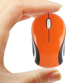 Mini mouse inalámbrico pequeño para viajes óptico portátil mini ratones inalámbricos con receptor USB para PC portátil y computadora (naranja) - Blanco - Ver 5