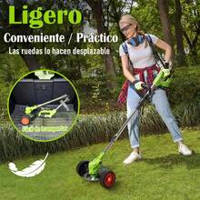 Desbrozadora Electrica Inalambrica 4 En 1, Podadora Electrica Y Cortadora De Pasto Para Jardin; Desbrozadora Pasto Telescopica Con Cabezal 0-90°, Podadora Cesped Ligera Con Bateria Recargable Potente - Verde oscuro - Ver 10