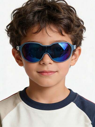 一副超轻儿童眼镜，男女童佩戴舒适，时尚百搭，适合拍照、聚会、骑行、旅行、运动等场合，椭圆形镜框，可折叠设计