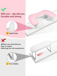 1pc Professional Nail Technician Armrest - U-Shaped Nail Art Hand Rest Pillow, Large Size Microfiber Leather Nail Armrest Stand, Suitable For Acrylic Nail Technicians, Large Size Microfiber PU Leather Nail Hand Rest, Professional Salon Nail Armrest Cushion - Multicolor - View 3