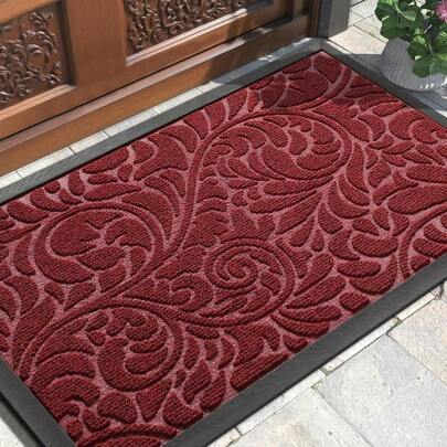 Yimobra Door Mat Heavy Duty Front Welcome Mats For Home Entrance Outdoor Indoor Doormat For Outside Back Patio Floor Entry Porch Garage Office Weather Resistant Easy Clean 75 X 43 Cm Red
