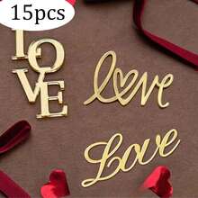 Bộ 3/6/15 chiếc phụ kiện trang trí bánh hình trái tim vàng độc đáo cho ngày Valentine, thích hợp cho sinh nhật, trang trí bánh ngọt ngày Valentine và làm bánh. - Nhiều màu - Xem 17