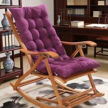 Thickened Rocking Chair Cushion Pad, Tie-Down Lounger Seat Cushion For All Seasons - Purple - View 8