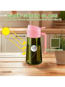 EstiloYARRAMATE Dispensador De Aceite De Oliva Juego Con Scuro Protezione Dalla Luce, 470Ml 2 En 1 Spray De Cocina, Verde Pulverizador De Aceite De Calidad Alimentaria (Negra)VersióN Mejorada - Rosa - Ver 4