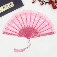European Retro Lace-Trimmed Women's Fans, Summer Orchid Fans, Dance Performances, Photography Props, Folding Fans, Red Festive Gifts For The Spring Festival, Valentine's Day Gifts,Spring Summer Picks,Brides Maid Gifts,Room,Bedroom Deccor,Bedroom Deccor,Beach,Travel,For Men,For Women,Vacation - Multicolor - View 17