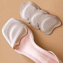 2pcs Leather Shoe Inserts - Cushioned Anti-Odor Sweat-Absorbing Insoles, Non-Trace Adhesive For Anti-Pain & Anti-Blister. - Màu be nhạt - Xem 1