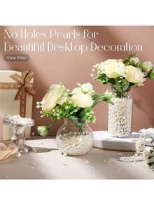 2000颗6毫米/10毫米/14毫米/20毫米象牙白仿珍珠，DIY手工人造珍珠，光泽空心，非常适合用于漂浮蜡烛、花瓶填充物、派对装饰和婚礼餐桌摆饰。绝佳的家居装饰配件。 - 彩色 - 查看 6