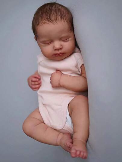 20 Inch Cute Reborn Baby Doll, Perfect Gift For Girls, Handmade Full Vinyl Body Reborn Art Doll For Girls With 3D Realistic Hand-Painted Textured Skin, Ideal Christmas/Birthday/Thanksgiving Collectible Gift
