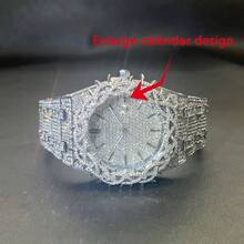 Reloj de moda con bisel de espinas y diamantes de imitación, reloj de cuarzo con movimiento de hip-hop, reloj de lujo para hombres - Unitalla - Ver 10