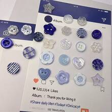 20pcs Assorted Colorful Buttons Set, Suitable For DIY Clothing, Sweaters And Crafts Decoration (Random Styles) - Multicolor - View 8