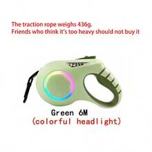 Retractable Pet Leash With LED Light, USB Rechargeable Dog Leash For Golden Retriever And Other Pets