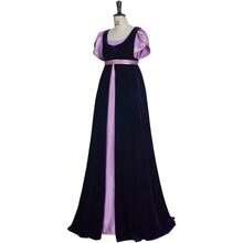 Cosplay Costume Dress With Robe Vintage Regency Dress Victorian Ball Gown Empire Waist Gowns Dress For Women (XS, Purple) - Nhiều màu - Xem 3
