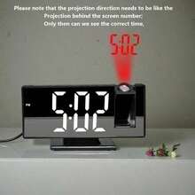 1pc Projector Alarm Clock, Bedroom Ceiling Large-Screen Projected Clock, Digital Clock With 180° Projection Function, 4 Brightness Levels, 12/24-Hour Alarm Projector With Temperature, Date, And Nap Timer - 彩色 - 查看 5