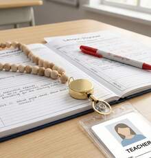 Cute Pattern Retractable ID Badge Lanyard With Keychain, Aesthetic Adjustable Nylon Neck Strap For Teachers Women Office School Essentials GYSL - 經典伸縮 - 查看 4