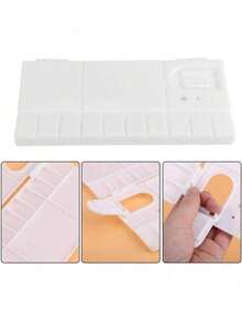 EstiloWalfront Gran Caja De Paleta Plegable, 24 Rejillas Plegables Artista Cuadrado Paleta De PláStico Bandeja De Pintura Caja De Acuarela Herramienta De Pintura Al óLeoVersióN Mejorada - 1 - Ver 7