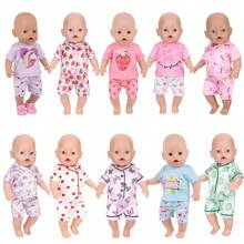 可爱水果卡通动物娃娃睡衣，适合16-18英寸娃娃 - 彩色 - 查看 1