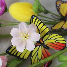 3pcs Easter Egg & Butterfly Artificial Flower Bouquet, Spring Fake Floral Arrangement, Faux Flower Stems For Vase, Tabletop, Wreath Decor