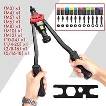 16 Inch Rivet Nut Tool, Professional Rivet Nut Tool Kit With 11 Metric & Inch Mandrels M3 M4 M5 M6 M8 M10 M12, 10-24, 1/4-20, 5/16-18, 3/8-16, 110pcs Rivnuts And Case - WE-889 - Black - View 10