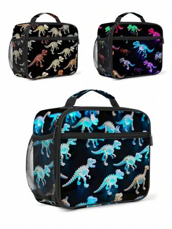 Kids New Lunch Box, Cartoon Dinosaur Theme Lunch Bag For Boys, High-Quality Insulated Lunch Box, Large Capacity, Reusable, Healthy & Durable Material, Zipper Closure, Convenient Carry Handle, Suitable For Children, Teens, Adults, School, Work, Picnic, Travel