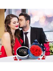 EstiloCúpula de Acrílico con Rosa Eterna con Collar encantada - Diseño de , Regalos para Mujer Cumpleaños para Mujer, Romántico Regalo, Regalos para Mamá, San Valentín, NavidadVersión mejorada - Rosa - Ver 2