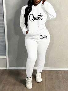 Hoodies For Womenhoodie2025 LC Letter Print Hoodie, Women's Casual Daily Wear Halloween Costumes, Thanksgiving Clothing, Hoodie Autumn And Winter, Unisex Short Sleeves, Plus Size Fall Clothes, Sweatshirt, Women's Fall Clothes,, Printed ClothingLoose And Comfortablehoodies For Women  Clothes Clothes - 白色 - 查看 9