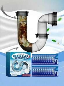 JAYSUING Pipe Cleaning Tablets: Cleaning Grease And Hair Clog In Kitchen And Bathroom Drains. It Reacts Quickly With Water To Produce Rich Foam. Penetrates Deep Into The Pipes To Break Down Stubborn Clogs. Special Deodorizing Agents Effectively Eliminate Drain Odor, Keeping The Kitchen And Bathroom Air Fresh And Pleasant. - Powdery - View 9