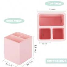 Diatomite Toothbrush Holders For Bathrooms Electric Toothbrush And Toothpaste Holder 3 Slots Tooth Brush Organizer For Bathroom Countertop Shower Vanity - Marble White - 粉色 - 查看 5