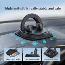 360° Rotating Car Dashboard Bracket, Featuring An Automatic Clamping Structure, Strong And Stable Anti-Slip Design, Cold-Resistant And Sun-Resistant Without Leaving Marks, Washable, Reusable, And Compatible With All Mobile Navigation . - A - View 8