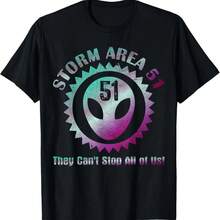 Storm Area 51 Shirt They Can't Stop Us All Alien T-Shirt T-Shirt - 黑色 - 查看 1