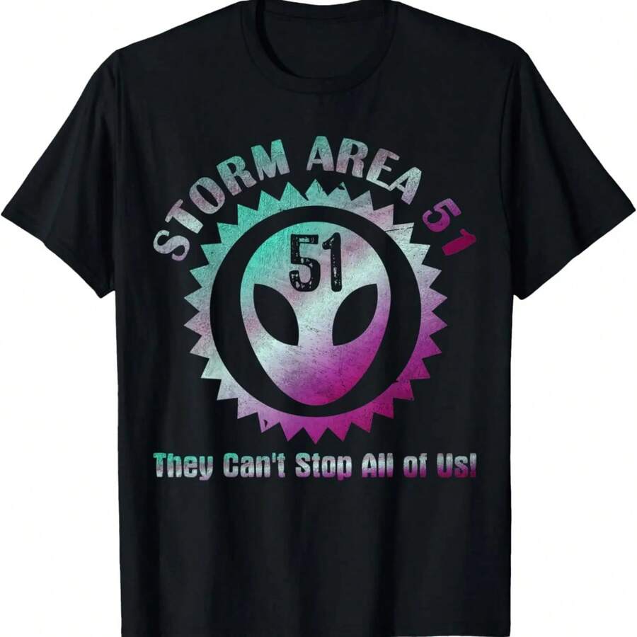 Storm Area 51 Shirt They Can't Stop Us All Alien T-Shirt T-Shirt - 黑色 - 查看 1