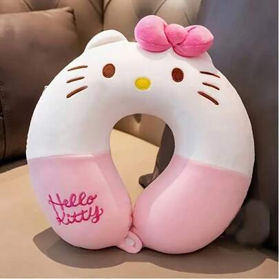 Sanrio 1个三丽鸥卡通人物Hello Kitty旅行枕，可爱时尚的U型枕，适合女性使用，可用于旅行、上学、办公，是送给女朋友的理想生日/情人节礼物。