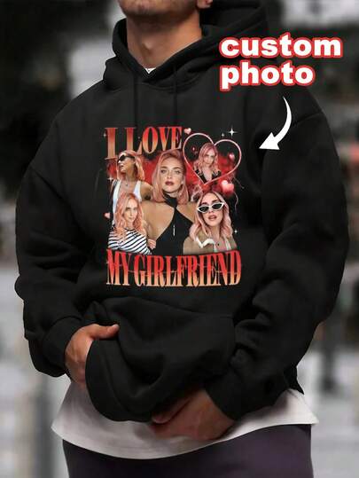 Customize Your Hoodie With Your Favorite Photos And Text (Girlfriend Photos/Couple Photos/Family Portraits/Selfies/Pet Photos/Friend Photos), Holiday Vibe