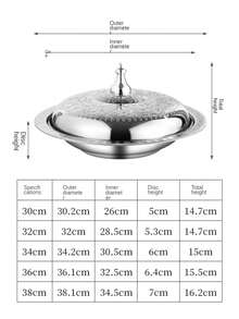 一套或两套带盖不锈钢圆形托盘，适用于盛放坚果、干果、糖果、零食、水果、蔬菜、沙拉、披萨、甜点、蛋糕、意面、汤、烧烤、烤鱼、牛排、海鲜及其他食材。是酒店餐厅、婚礼、派对、宴会及其他庆祝活动的理想之选（银色、金色）。 - 彩色 - 查看 3