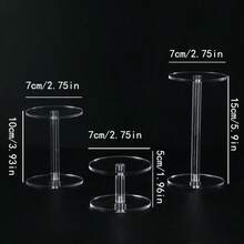 Acrylic Round Transparent Display Stand, Small Acrylic Display Stand For Cosmetics, Perfume, Jewelry, Watches - Clear - View 6