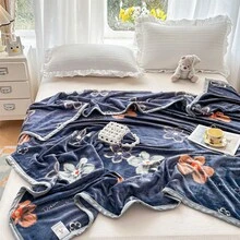 Printed Flannel Blanket, Cartoon Design For Office Nap - Five-petaled Flower - View 4