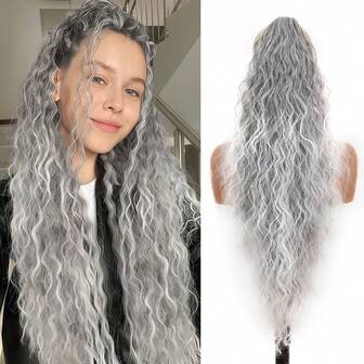 Ponytail Extension Claw 30" Curly Pony Tail Clip In Hair Extensions Fluffy Natural Looking Long Curly Ponytail Synthetic Hairpiece For Women