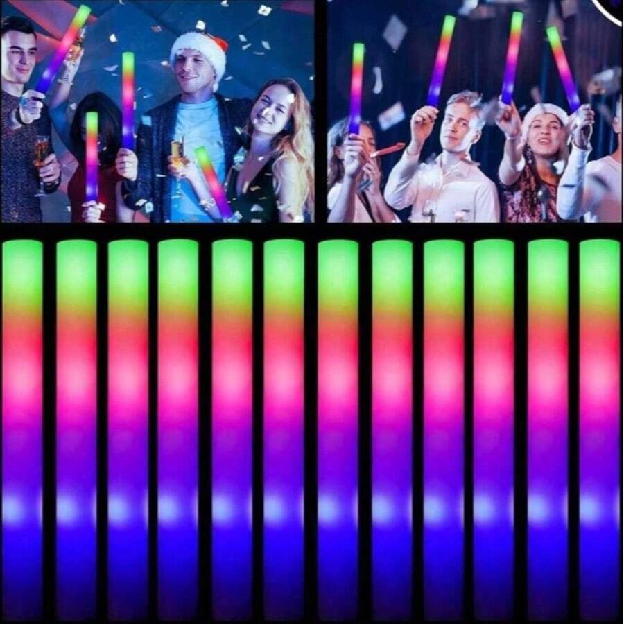 CamelParty 102 Glow Sticks Bulk - Pieces Foam Sticks Glow In The Dark Party Supplies With 3 Modes Flashing Effect, Glow Sticks Party Favors Party Wedding Birthday Concert Halloween - Nhiều màu - Xem 1