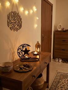 1件/3件套现代餐桌摆件，浪漫烛台装饰，餐厅装饰，家居装饰，浪漫礼物，烛光晚餐，婚礼装饰，星星，月亮，灯笼，毕业礼物