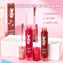 QIBEST Aceite de labios con tinte, brillo de labios con textura de gelatina que da volumen, tinte de labios hidratante, aplicación suave, brillo espejado - Multicolor - Ver 8